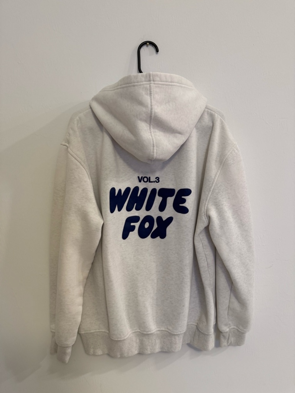 White Fox Boutique White Hoodie with Navy Logo - Picture 3 of 3
